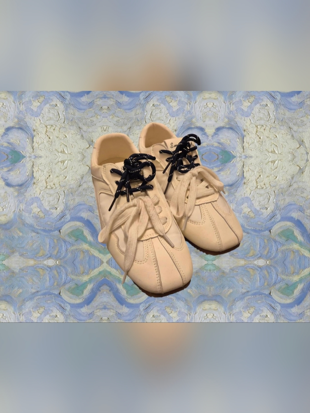 Cream Sneakers Double Laced